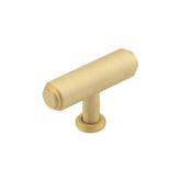 Belgrave T Bar Stepped Cupboard Knobs  Satin Brass - Burlington Range